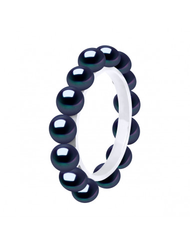 925 Alleanza in argento e perline di cultura da 4 mm - 3 colori - Kaya