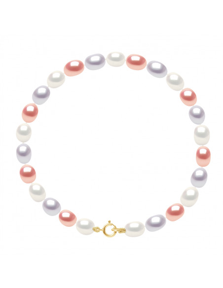 Gold Clasp Bracelet and Culture Beads 5mm Rice Grain - 3 Colors - UMA