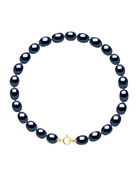 Goldverschluss Armband und Kulturperlen 5mm Reiskorn - 3 Farben - UMA