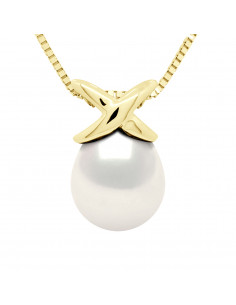 Collier Noeud en Or avec Perle de Culture 8 mm - ANGELE