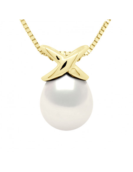 Collana in oro nodo con perla di cultura da 8 mm - Angele