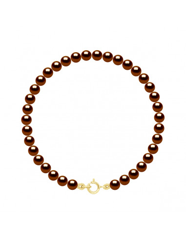 Gold-Klemmarmband und runde Perlen 4 mm - 7 Farbe - Veronika