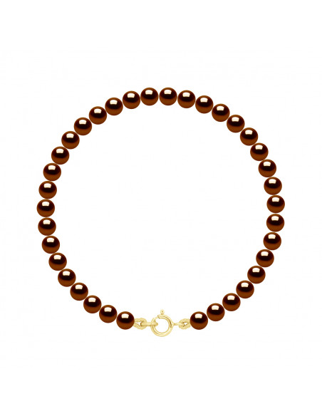 Gold-Klemmarmband und runde Perlen 4 mm - 7 Farbe - Veronika