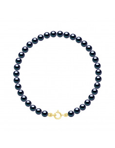 Bracelet Fermoir Or et Perles Rondes 4 mm - 7 Coloris - VERONIKA