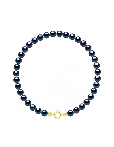 Pulsera de pinza de oro y perlas redondas 4 mm - 7 Color - Veronika