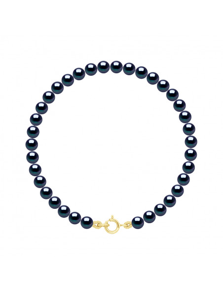 Pulsera de pinza de oro y perlas redondas 4 mm - 7 Color - Veronika