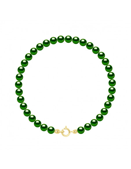 Gold clamp bracelet and round pearls 4 mm - 7 color - Veronika