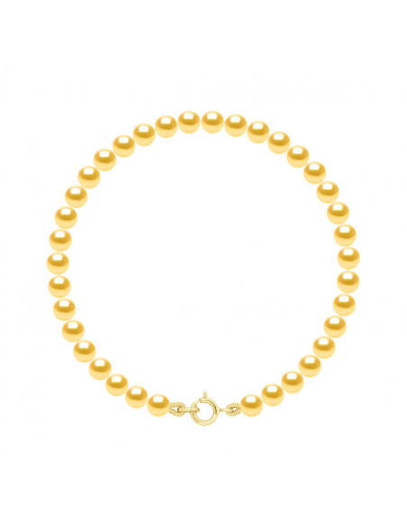 Gold-Klemmarmband und runde Perlen 4 mm - 7 Farbe - Veronika