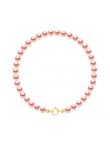 Braccialetto per morsetto d'oro e perle rotonde da 4 mm - 7 colori - Veronika