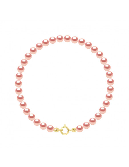 Braccialetto per morsetto d'oro e perle rotonde da 4 mm - 7 colori - Veronika