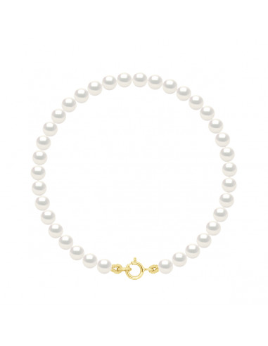 Braccialetto per morsetto d'oro e perle rotonde da 4 mm - 7 colori - Veronika