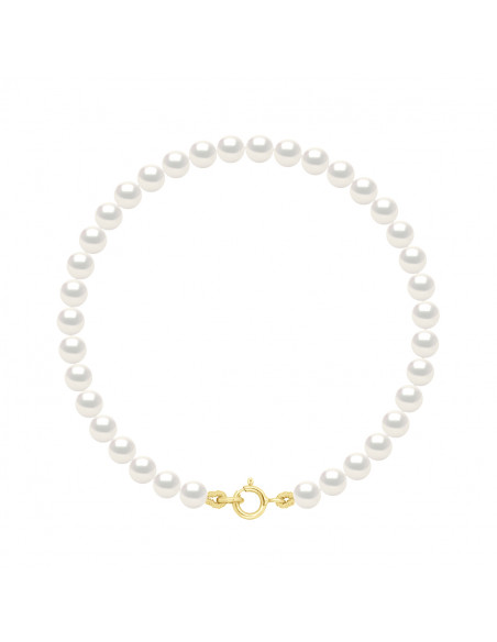 Bracelet Fermoir Or et Perles Rondes 4 mm - 7 Coloris - VERONIKA