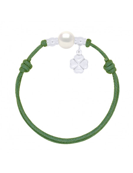 Armband-Link Belloe und Kulturperlen 10 mm - 8 Kordelfarben - Silber 925 - MYA