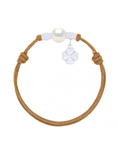 Armband-Link Belloe und Kulturperlen 10 mm - 8 Kordelfarben - Silber 925 - MYA