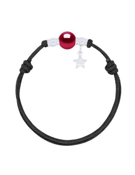 Bracelet Lien Breloque Etoile et Perle de Culture 10 mm - 7 Coloris - ARGENT 925 - STELLA