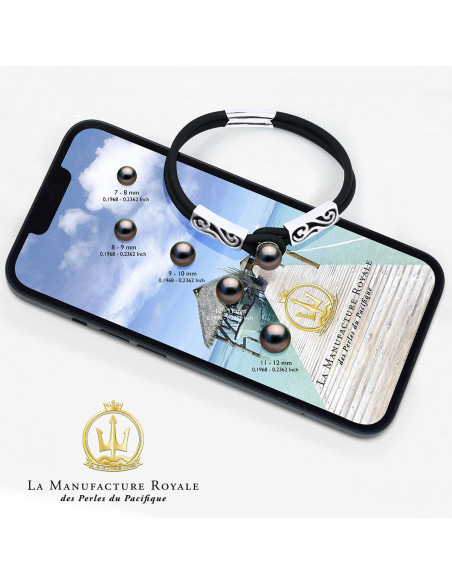 Bracciale 3 Perline Tahiti Circled in Agata nera Matte - Argento 925 - Taenga