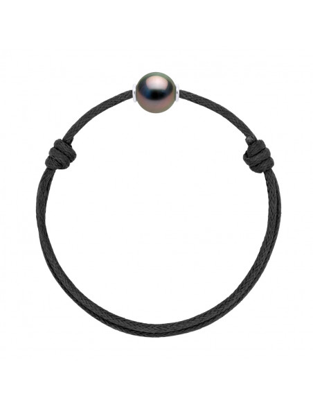 Bracciale in argento 925 Braccialetto di lusso e perla tahitiana rotonda da 10 mm - 5 colori - Bora Bora