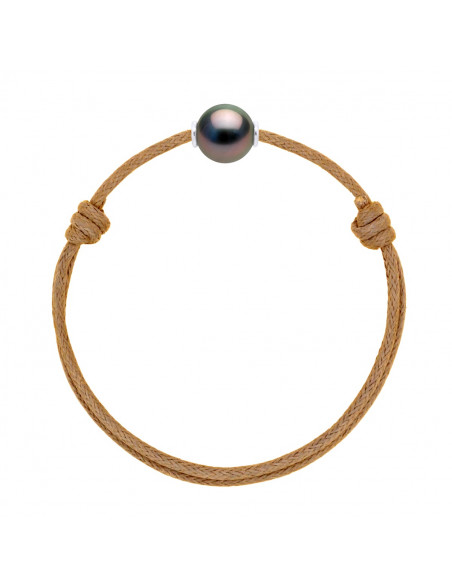 Bracciale in argento 925 Braccialetto di lusso e perla tahitiana rotonda da 10 mm - 5 colori - Bora Bora