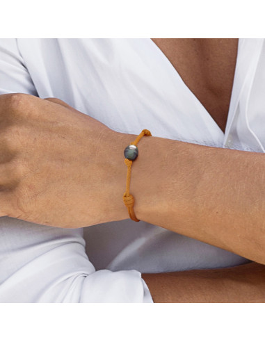 Bracelet Véritable Perle de Tahiti Cerclée Cordon à choisir