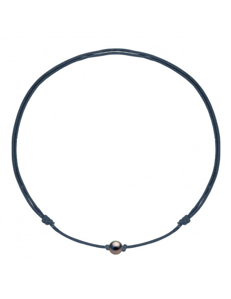 Adjustable Link Necklace Tahitian Bead Round 10-11 mm - 5 Cord Colors - Fanoe