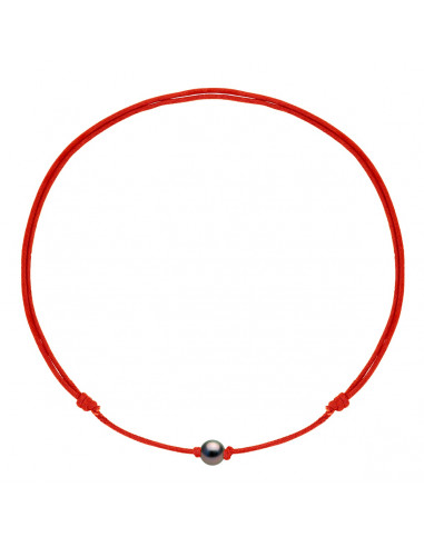 Adjustable Link Necklace Tahitian Bead Round 10-11 mm - 5 Cord Colors - Fanoe