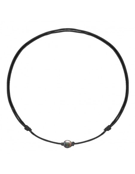 Tahiti pearl necklace 10 mm tahiti - Adjustable link in 5 colors - Tahaa