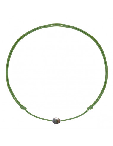 925 Silber Luxus Link Halskette und Tahiti Perle 10 mm - 5 Schnurfarben - TeeA