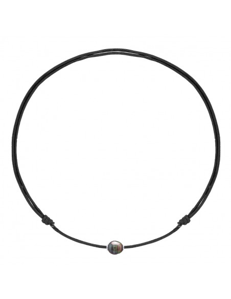 Collana di link di lusso 925 argento e tala Tahiti 10 mm - 5 colori del cavo - Teahea