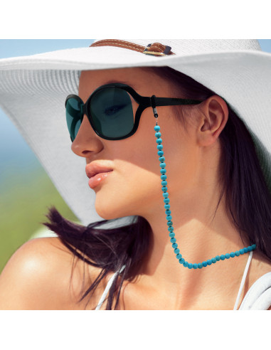 Cadena de gafas de turquesa natural - Sofía