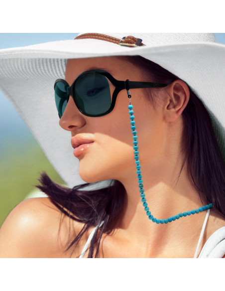Cadena de gafas de turquesa natural - Sofía