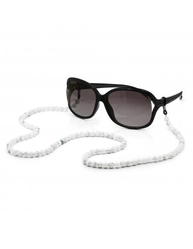 Cadena de gafas en blanco natural Howlite - Sophia
