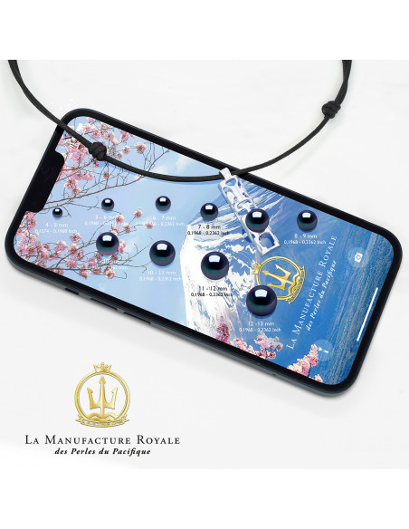 Collana di collegamento regolabile con 3 perline di coltura nera - Argento 925 - Unkuru