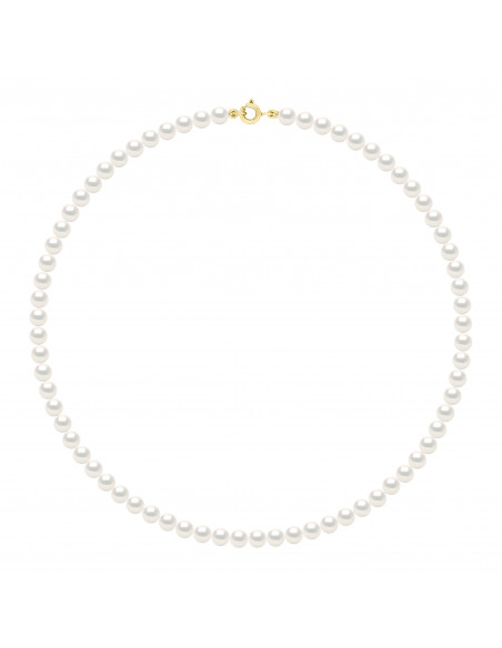 Necklace Round Culture Beads 6 mm with Gold Clasp - 2 Colors - Elena