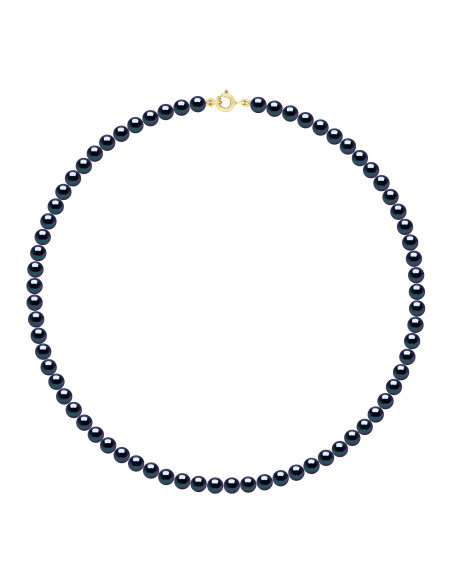 Necklace Round Culture Beads 6 mm with Gold Clasp - 2 Colors - Elena