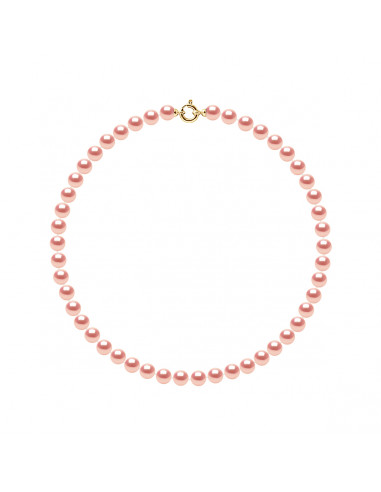 40 cm gold neck raz necklace and 8 mm culture beads - 6 colors - Antonia