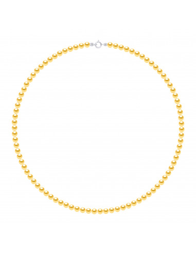 Round Culture Bead Necklace 4-5 mm with Gold Clasp - 5 Colors - Rikitea