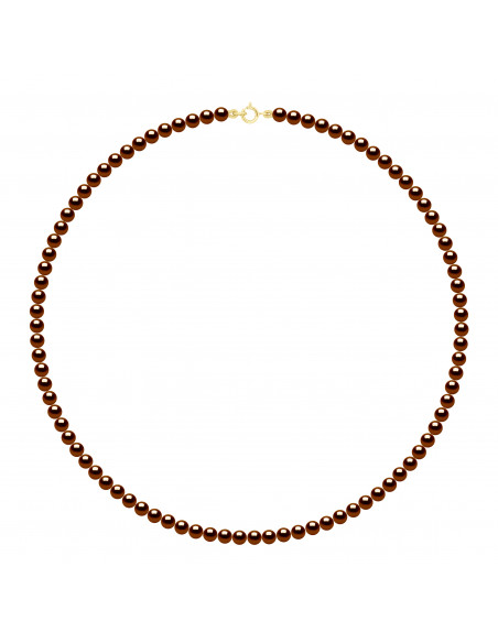 Round Culture Bead Necklace 4-5 mm with Gold Clasp - 5 Colors - Rikitea