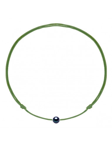 Luxuskette Gleitlink Black Culture Perle 9 mm - 9 Kordelfarbe - Mona