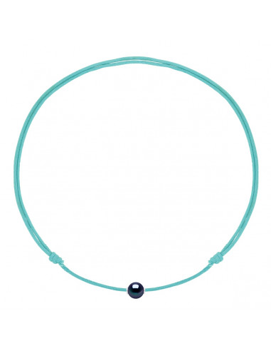 Luxury Necklace Sliding Link Black Culture Bead 9 mm - 9 Cord Color - Mona