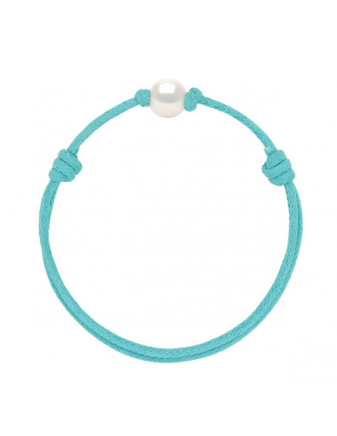 Gleitlink Armband Weiße Kultur Perle 9 mm - 12 Schnurfarben - Ana