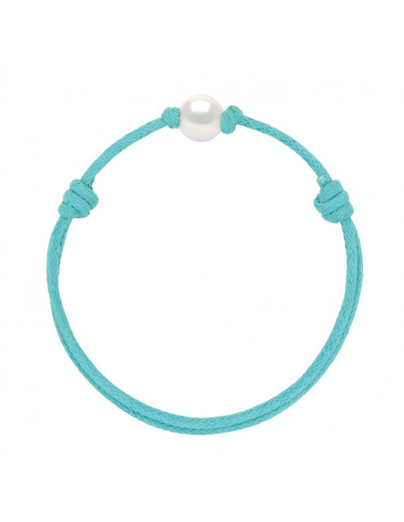 Gleitlink Armband Weiße Kultur Perle 9 mm - 12 Schnurfarben - Ana