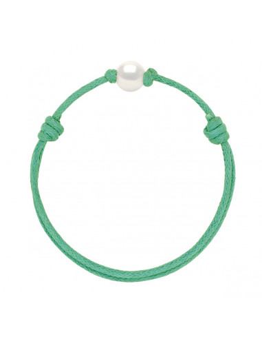 Gleitlink Armband Weiße Kultur Perle 9 mm - 12 Schnurfarben - Ana