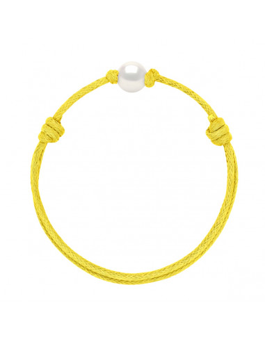 Gleitlink Armband Weiße Kultur Perle 9 mm - 12 Schnurfarben - Ana