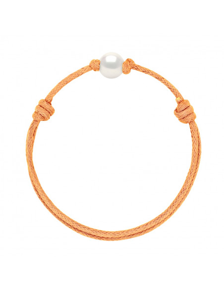 Gleitlink Armband Weiße Kultur Perle 9 mm - 12 Schnurfarben - Ana