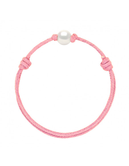 Gleitlink Armband Weiße Kultur Perle 9 mm - 12 Schnurfarben - Ana