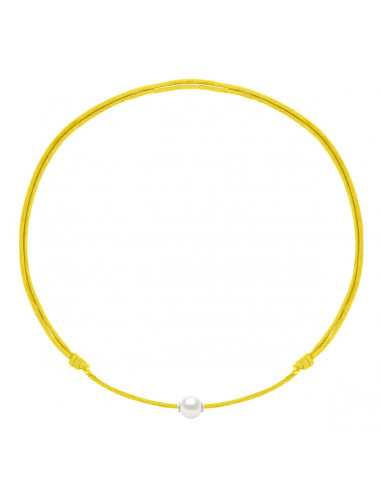 Luxury Linking Collar Sliding White Culture Bead 9 mm - 9 Cord Color - Ona