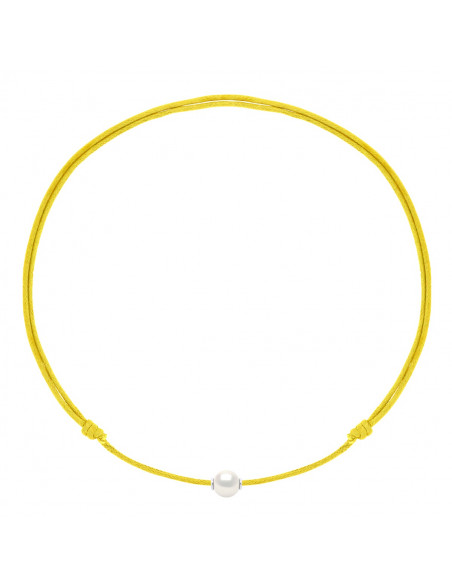 Luxury Linking Collar Sliding White Culture Bead 9 mm - 9 Cord Color - Ona