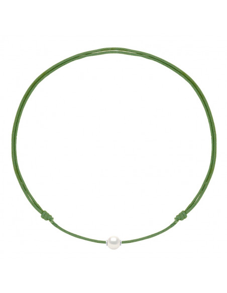 Cuello de enlace de lujo corredera de cultivo blanco Cuenta 9 mm - 9 Color del cordón - ONA