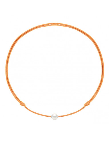 Luxury Linking Collar Sliding White Culture Bead 9 mm - 9 Cord Color - Ona