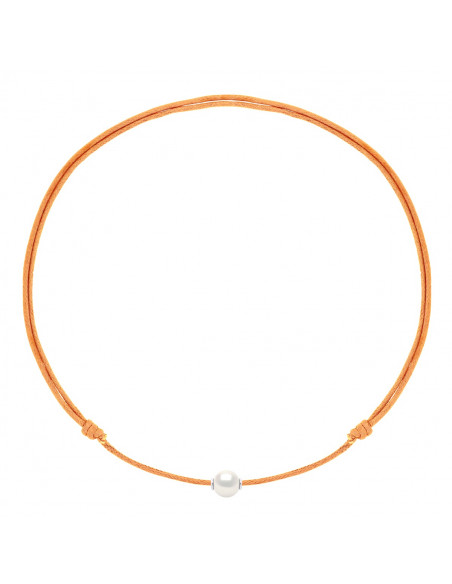 Luxury Linking Collar Sliding White Culture Bead 9 mm - 9 Cord Color - Ona